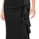 WOOSEA Women's Split Bodycon Mermaid Evening Cocktail Long Dress (L)