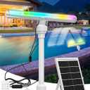 Solar Pool Fountain with 15-Color 10-Mode LED Lights, Above/Inground Pool Fountain Waterfall with Remote & Solar Panel, Adjustable Pool Sprinkler Relaxation & Cooling 10-20F