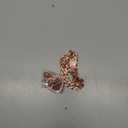 Hillban Dog Chain Gold-Plated Diamond Collar with Heart Rhinestones Jewelry Pet ID Tag Chain Bling Puppy Collar with Personalized Name Tag for Dog Cat(Rose Gold,8 Inch)