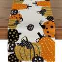 Artoid Mode Halloween Jack-O-Lantern Pumpkin Table Runner, Holiday Kitchen Dining Table Decoration for Indoor Outdoor Home Party Decor 13 x 90 Inch