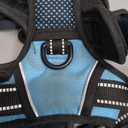 PHOEPET No Pull Dog Harness Medium Reflective Front Clip Vest with Handle, Adjustable 2 Metal Rings 3 Buckles,[Easy to Put on & Take Off](M, Blue)
