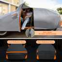 Car Cover for 2020-2026 Tesla Model Y, Waterproof Custom-fit All Weather Sun Rain UV Dust Snow Protection Windproof Outdoor Model Y Full Car Cover with Door Zipper and Cotton Lining-Grey