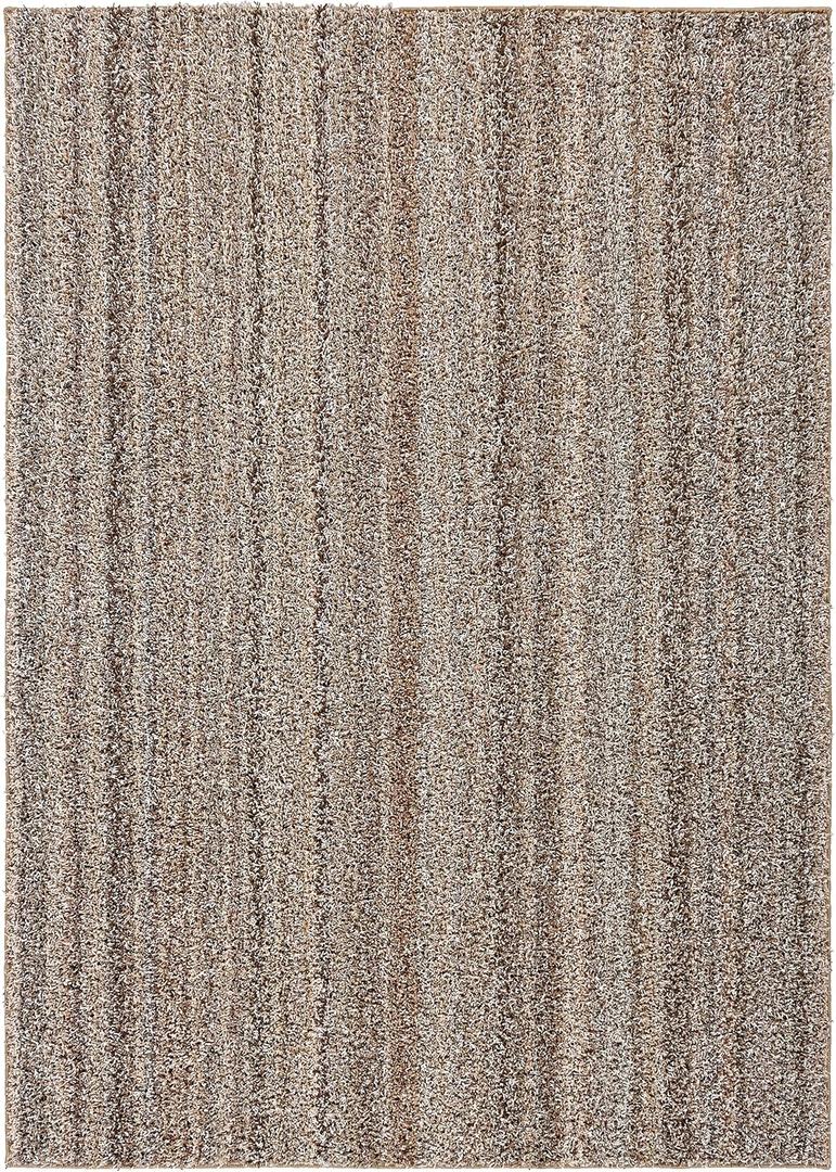 Garland Rug Striped Shag Non-Slip Recycled 5' X 7' Multi-Color Area Rug Modern, Stain-Resistant, Ideal for Living Rooms & High-Traffic Areas