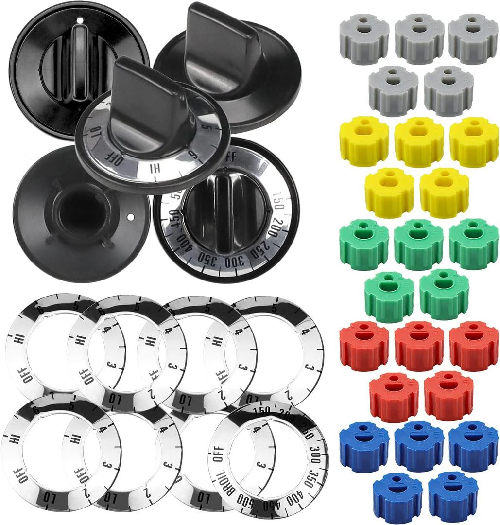 AMI PARTS Electric Range Burner Knob Kit KN002 RKE Electric Range Oven Knob Handle Kit Compatible with Whirlpool Gas Stove Replace TJKN002&RK103.