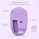Seenda Wireless Mouse for Laptop, 2.4G Noiseless Mouse with USB Receiver - Optical Tracking Portable Computer Mice for Chromebook, PC, Tablet, Windows System, 24 Months Battery Life - Purple
