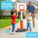 Fisher-Price Grow-to-Pro Basketball Hoop for Toddlers & Kids - Adjustable Height Indoor/Outdoor Play Set with Ball, 18 Months - 5 Year