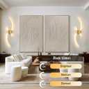 Battery Operated Wall Sconces Set of Two with Remote Control, Battery Wall Light, Stepless Colors 3000K-6000K & Dimming, Gold Rechargeable Wall Sconces for Living Room, Hallway, Bedroom, 39.3 Inch