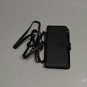 iCoverCase for Google Pixel 6a Wallet Case with Card Holder, Kickstand Feature PU Leather Case with Adjustable Crossbody Lanyard Magnetic Clasp Zipper Pocket Flip Cover (Black)