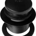 Westbrass D93-2-62 1-1/2" Tip-Toe Bathtub Drain Plug Trim Set with Two-Hole Overflow Faceplate, Matte Black, 1 Count (Pack of 1)