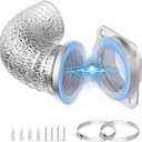 Magnetic Dryer Vent Coupling Connector Kit - DV180 Airtight Seal, Quick Magnetic Connect/Disconnect, Includes 4" Extendable Flexible Duct Hose, 2 Clamps, Screws - Easy Install & Lint Cleaning (Silver)