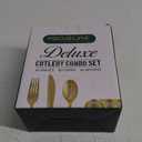 FOCUSLINE 160 Pack Gold Plastic Silverware Set, including 80 Gold Forks, 40 Knives, 40 Spoons, Disposable Flatware Heavy Duty Plastic Cutlery Set for Weddings, Catering, Parties, Dinners