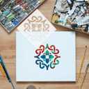 2 x 25 Pack Tile Stencils, Reusable Flower Pattern Painting Stencils for Painting on Wall Wood Floor Furniture