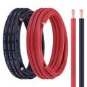 2 Gauge Battery Cable, 15FT Red + 15FT Black Stranded Oxygen-Free Copper Wire, 2 AWG Welding Cable for Automotive, Battery, Solar, Marine and Generator