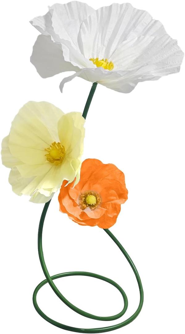 Large Decor Flowers Backdrop, Giant Flowers for Christmas Decoration, Wedding Flowers Decorations, Artificial Flower Art Wall Decorations for Birthday/Party/Baby Shower 3 Pack (Orange Yellow White)