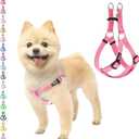PUPTECK No Pull Dog Harness Soft Adjustable Basic Nylon Step in Puppy Vest Outdoor Walking with ID Tag (Small, LightPink)