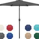 Simple Deluxe 9' Patio Umbrella Outdoor Table Market Yard Umbrella with Push Button Tilt/Crank (Grey-New)