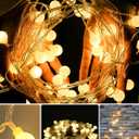 Globe String Lights 43 Ft 100 LED Fairy Lights Plug in with Remote Timer 8 Modes Connectable Twinkle Light for Bedroom Classroom Wedding Christmas Indoor Outdoor Decor, Warm White