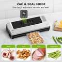 Bonsenkitchen Vacuum Sealer Machine | Compact Food Sealer for Kitchen Storage & Meal Prep | Multiple Modes | External Vacuum System | 5 Bags, Silver