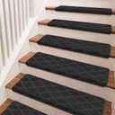 PURE ERA Bullnose Carpet Stair Treads for Wooden Steps Indoor 7 Pcs, 30 x 9.5 Inch