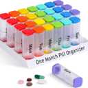 CAidRE Monthly Pill Organizer 2 Times a Day - 28 Day Pill Box AM PM, Clear One Month Pill Case for Vitamins, Supplements, Medications - Daily Medicine Organizer for Home & Travel