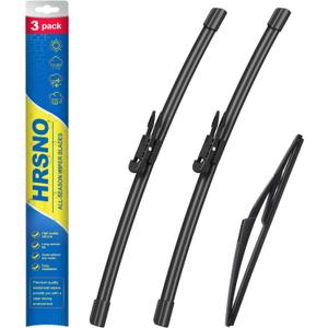 20"+19" Windshield Wipers With 10" Rear Wiper Blade Sets Automotive Replacement for Mini Cooper Countryman 2011-2016,Easy For Installation (Pack of 3)