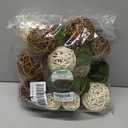 USMOLA 18Pcs Decorative Balls for Centerpiece Bowl - 6Pcs Fake Moss Balls + 12Pcs Rattan Wicker Balls, Artificial Moss Decorative Balls Vase Fillers for Home Garden Wedding Party Decor (Rustic), 2-3.5 inches