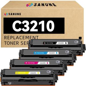 C3210 Toner Cartridges 4 Pack (with Chip) Replacement for Lexmark C3210C0 C3210K0 C3210M0 C3210Y0 Toner Cartridge for Lexmark C3224 C3326 C3426 MC3224 MC3326 MC3426 Printer Ink