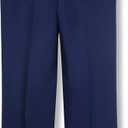 Calvin Klein Boys Flat Front Suit Dress Pant, Infinite Blue, 14 Husky