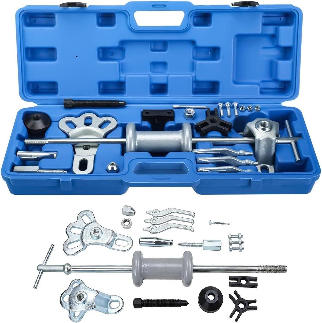 8MILELAKE 9 Way Slide Hammer Puller Axle Front Rear Wheel Bearing Dent Hub Gear Puller Remover Set