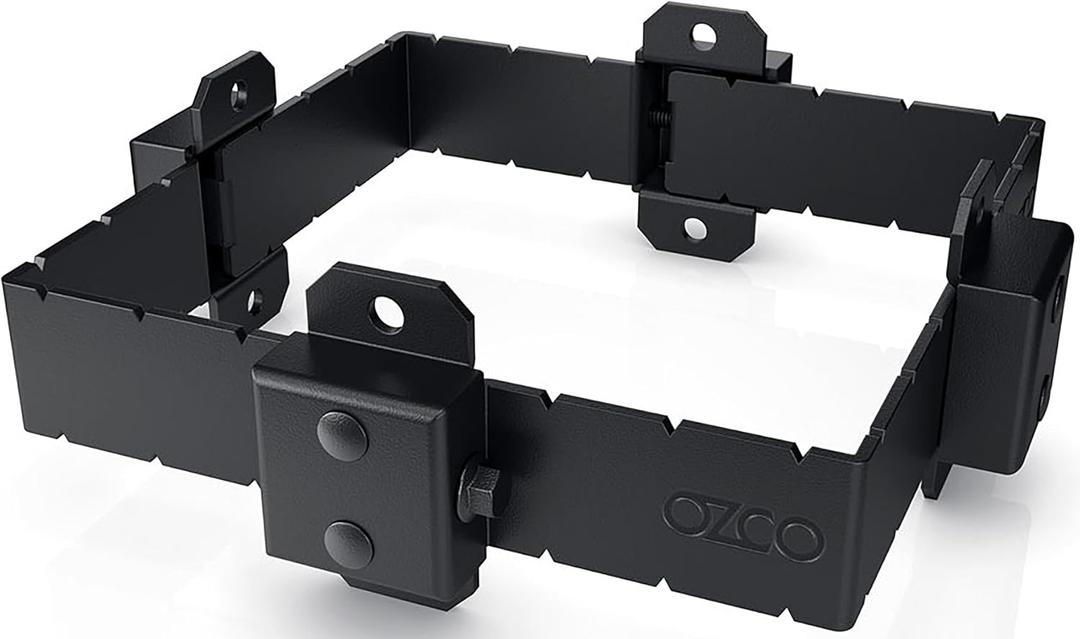 OZCO Ironwood 8x8 Post Band with Matching Hardware | Black Powder-Coated Galvanized Steel Clamp for Outdoor Wood Structures, 51787