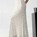 Milumia Women's Ditsy Floral High Waist Bodycon Skirt Summer Fishtail Long Skirts (M)