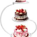 3-Tier White Iron Cake Stand, Vintage Dessert Serving Tray Holder Cupcake Pastry Fruit Display Rack for Wedding, Birthday, Bridal Shower & Afternoon Tea Party Table Decor