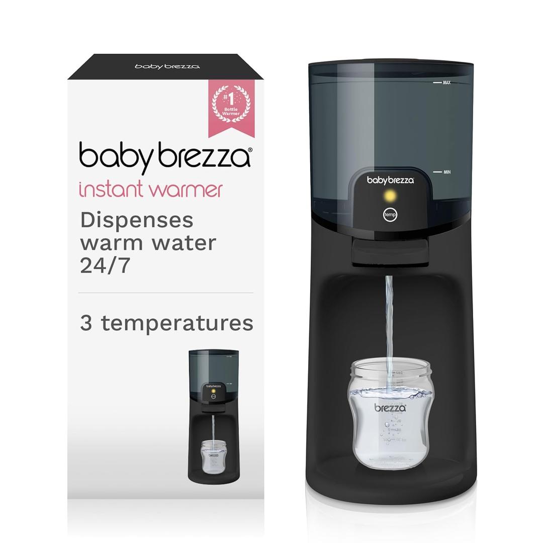 Baby Brezza Instant Baby Bottle Warmer - Fast Water Warmer Instantly Dispenses 24/7 in 3 Temperatures, Charcoal