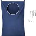 Lifewit Over Door Laundry Hamper, Large Collapsible Hanging Laundry Hamper, Hanging Laundry Basket Bag for Bathroom Bedroom Dirty Clothes Storage Organizer, Dark Blue