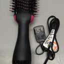 Hair Dryer Brush Blow Dryer in One, Upgraded 4 in 1 Hair Dryer and Styler Volumizer with Negative Ion Anti-frizz Ceramic Titanium Barrel Hot Air Hair Straightener Brush (Black/Pink)