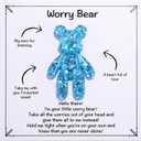 Pocket Worry Bear Hug, Anxiety Relief Keepsake, Mental Health Encouragement Gift, Emotional Support Token, Stress Comfort Gift for Teens & Adults, Blue