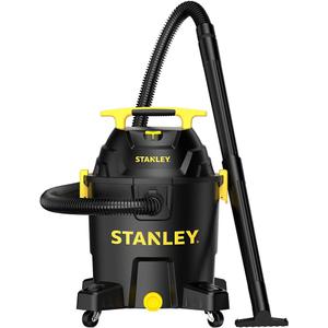 STANLEY 10 Gallon Wet Dry Vacuum, 6 Peak HP Poly Built-in Drain Shop Vac Blower with Powerful Suction, Multifunctional Shop Vacuum Cleaner