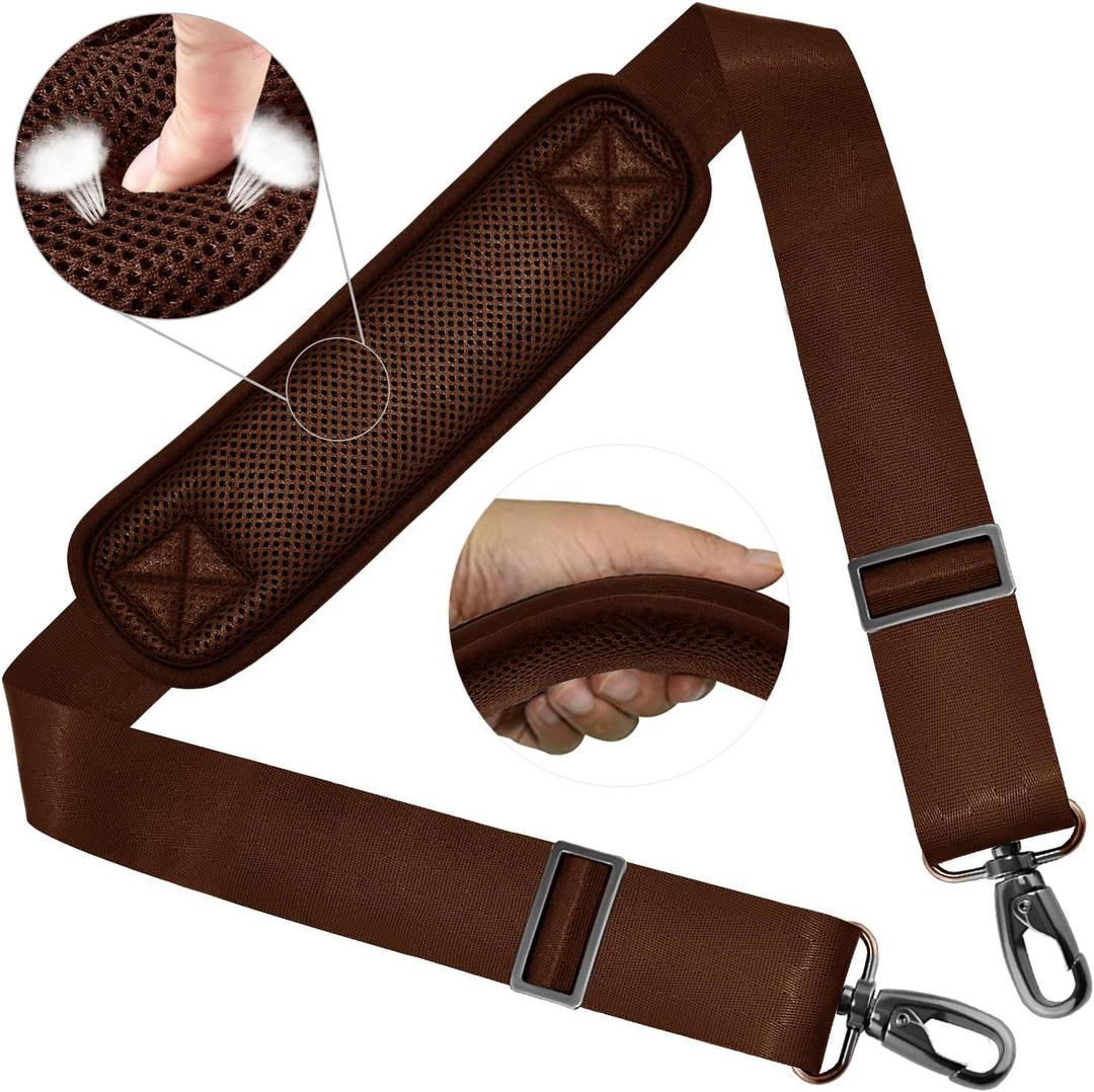 ZINZ Shoulder Strap 58" Ultra-Thick Fixed Padded and Adjustable Buckles Crossbody Strap for Briefcase Laptop Bag Luggage