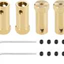 uxcell Hex Coupler 8mm Bore Motor Hex Brass Shaft Coupling Connector for Car Wheels Tires Shaft Motor 4pcs