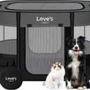 Love's cabin Pet Puppy Dog Playpen, Large Dog Tent Crates Cage Indoor/Outdoor, Portable Exercise Playpen for Dog and Cat, Foldable Pop Up Dog Kennel Playpen with Carring Case (L, Grey)