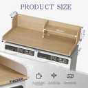 DTK Washer Dryer Wood Countertop with Shelf, Laundry Topper with Non-Slip Mat,27.55" Depth x 54" Width Dryer Covers for The Top with Edge Rails (Light Walnut), 27.5"*54"*11.8"