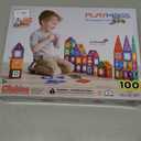 Playmags Magnetic Tiles for Kids – 100pcs Magnet Building Set for Toddlers Ages 1-5 | Stem Montessori Toy for 2 3 4 Year Old Boys & Girls | Toys for Toddlers, Preschool & Middle School Children