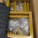 8.2FT Square Wedding Arch Backdrop Stand,Balloon Arch Stand, Metal Gold Backdrop Adjustable Stand Heavy Duty, Extra 2 Clamps Change Over The Table Rod Stand for Party Decoration,Garden Trellis Frame