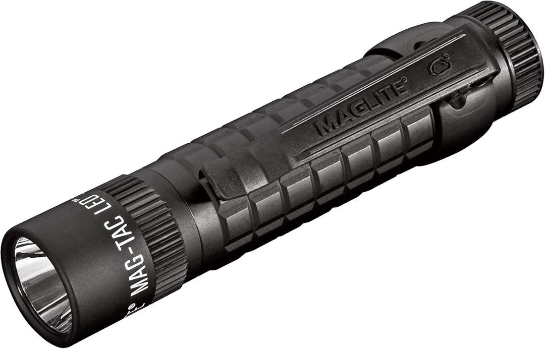 Maglite Mag-Tac LED 2-Cell CR123 Flashlight - Plain-Bezel, Matte Black