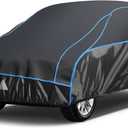 Hail Protector Car Cover for SUV, Anti Hail Car Covers Thick Multi-Layered EVA Outdoor, Hail Proof Car Cover All Weather, Hail Protection Padded Fit SUV Jeep (Length 191 to 201 inch) (Black Blue)