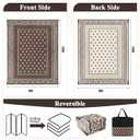 Pauwer Waterproof Outdoor Rug 8x10, Reversible Plastic Straw Patio Camping Rug, Indoor Outdoor RV Mat Carpet for Deck, Camper, Porch, Balcony, Backyard, Picnic, Bordered Brown