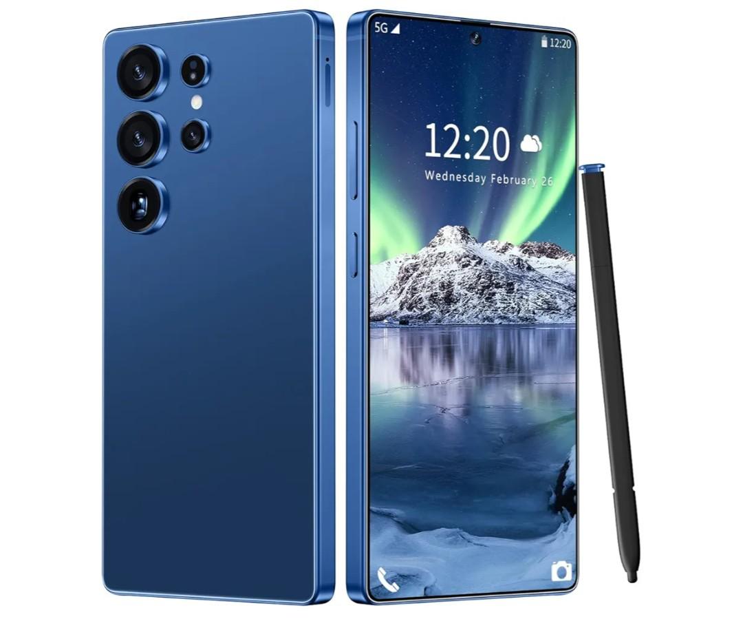 I25 Ultra Unlocked Phone 16+1TB, Built-in Pen The Phone, Battery 7000mAh 6.99" HD Screen, Android 14 Smartphone, Face ID/5G/Fingerprint Lock/Dual SIM/GPS (Deep Blue, 16+1TB)