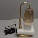 Candle Warmer Lamp with Timer - Electric Candles Wax Warmers Glass Lamps for Jar Candles Burner Adjustable Height and Dimmable Light Modern No Flame Scented Candle Warming Lantern, Amber