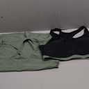 Aleumdr Womens Athletic 3 Piece Tankini Swimsuits with Swim Tank Tops with Sports Bra and Boyshorts Bathing Suits M