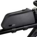 Waterproof Lightweight Large Capacity Bicycle Frame Bag Bike Top Tube Bag Front Beam Bag Cycling Accessories for Mountain Road Bike-Black